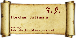 Hörcher Julianna névjegykártya