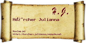 Hörcher Julianna névjegykártya